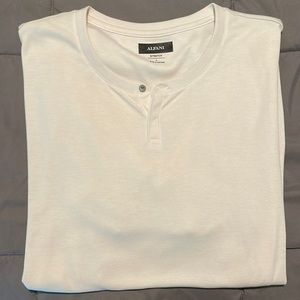 Alfani Men’s Short Sleeve White Henley T Shirt